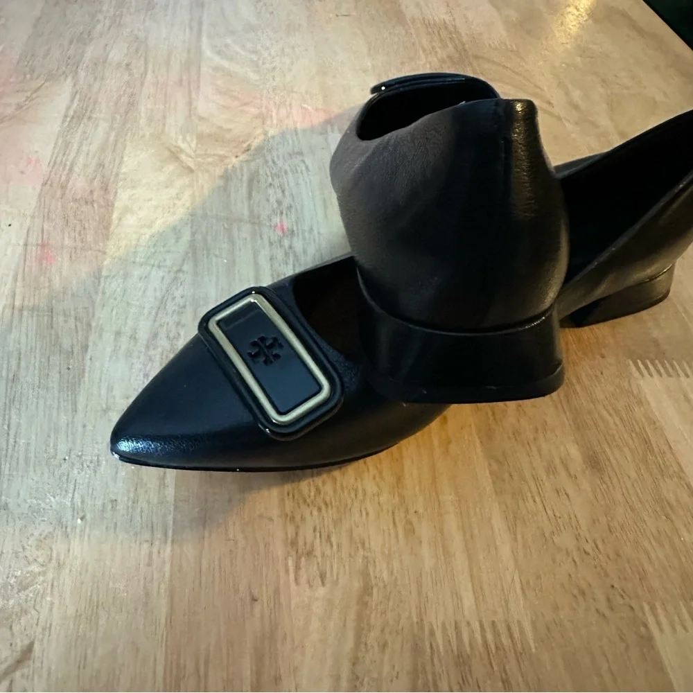 Tory Burch Georgia Pointed Toe Flat Black Shoes